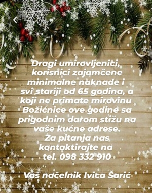 Božićnice za umirovljenike